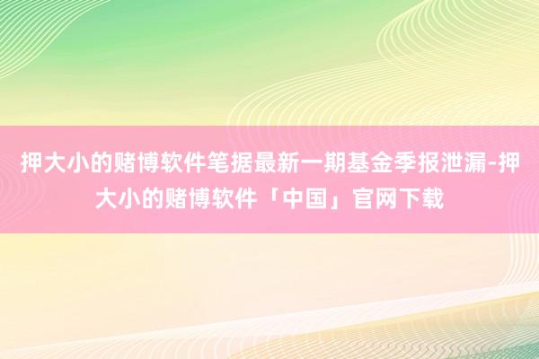 押大小的赌博软件笔据最新一期基金季报泄漏-押大小的赌博软件「中国」官网下载