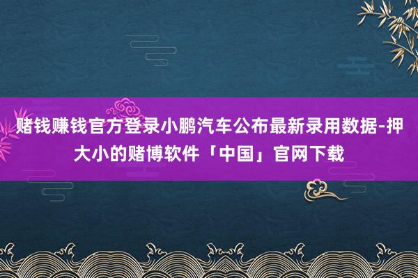 赌钱赚钱官方登录小鹏汽车公布最新录用数据-押大小的赌博软件「中国」官网下载